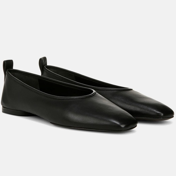 Vince Vivian Leather Ballet Flats – Black – Size 6 NWOB
